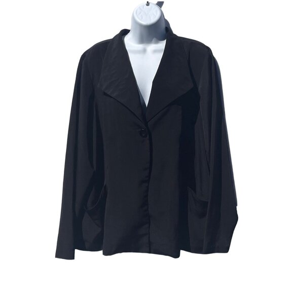Susan Graver XL Womens Black Blazer Jacket Polyester - Picture 2 of 7